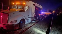 Amtrak Train Hits Car Hauler Side