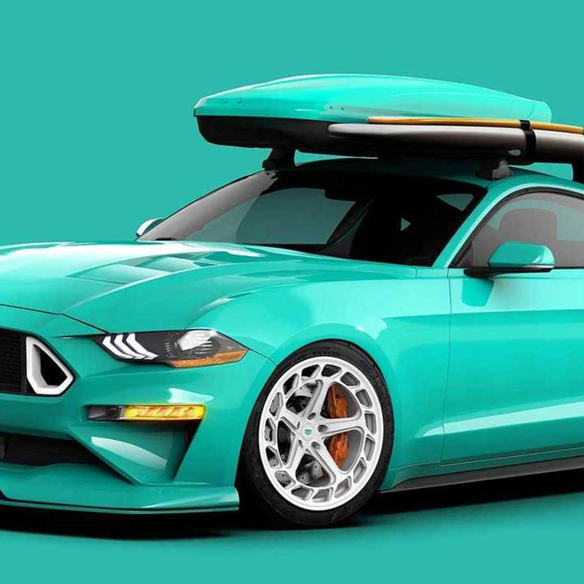 ⭐︎CustomHardRelic Mustang Type SurfGreen⭐︎ Ford Brings 750-HP Mustang GT, Teal EcoBoost Cruiser To SEMA