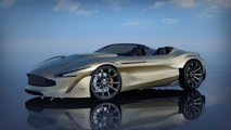 Aston Martin Vantage Volante (Spekulatives Rendering des Nachfolgers in Champagner-Ton)