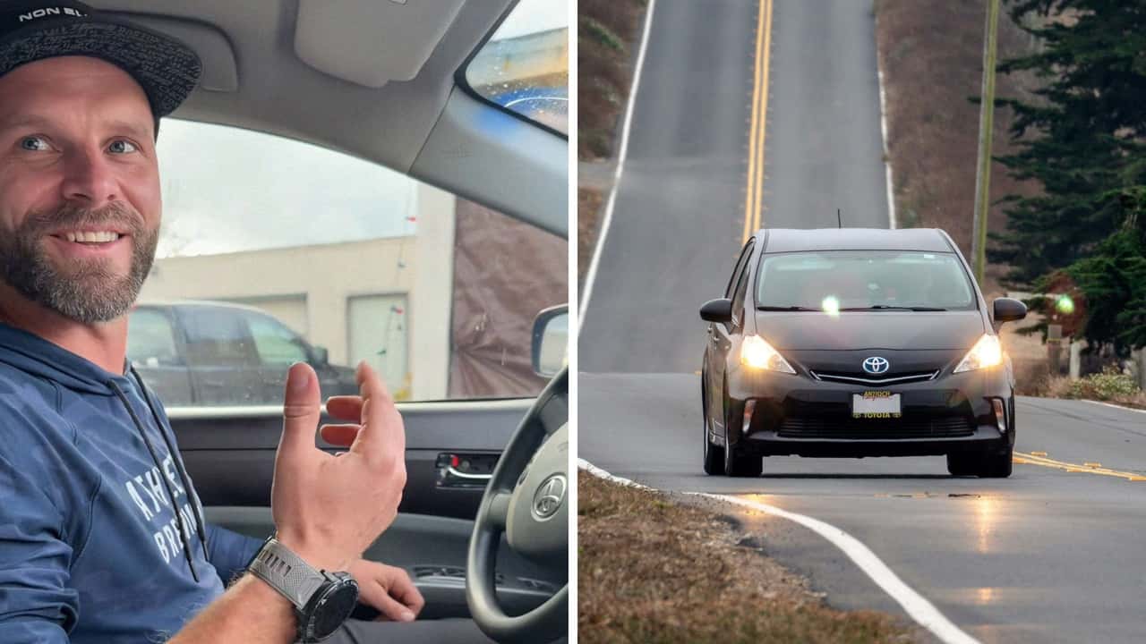 Driver Lifts Prius
