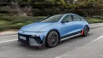Hyundai Ioniq 6 N, il render di Motor1.com