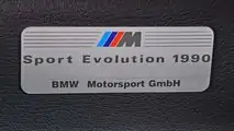 BMW M3 E30 Sport Evolution 89 targhetta