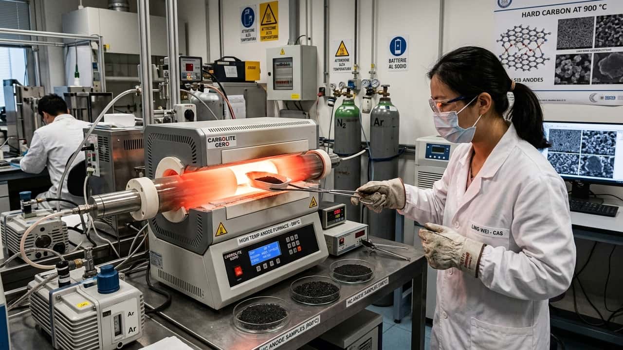 Batterie al sodio, la svolta passa dal carbonio duro a 900 °C