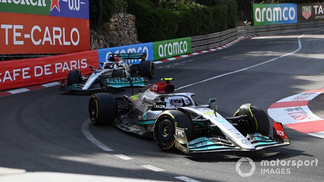 George Russell and Lewis Hamilton at Monaco GP 2022