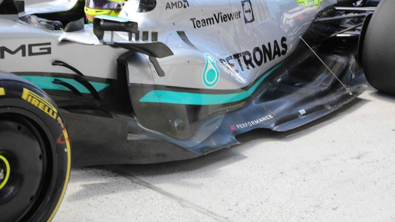 Detalle del Bagerboard del Mercedes W13. PH Giorgio Piola.