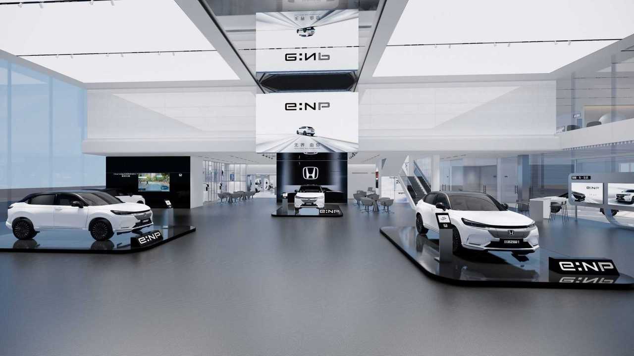 Renderização de showroom dedicada ao GAC Honda E:NP EV