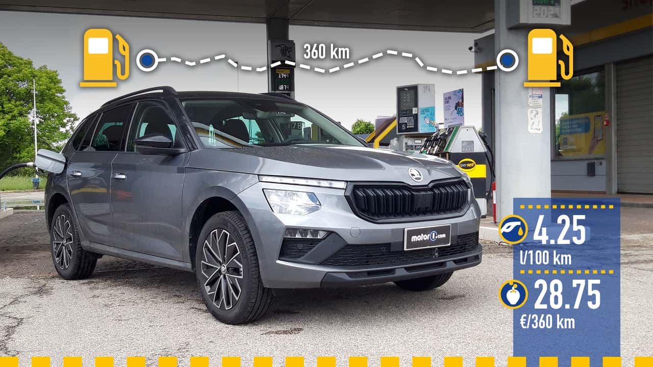 Skoda Kamiq benzina (2024), la prova consumi