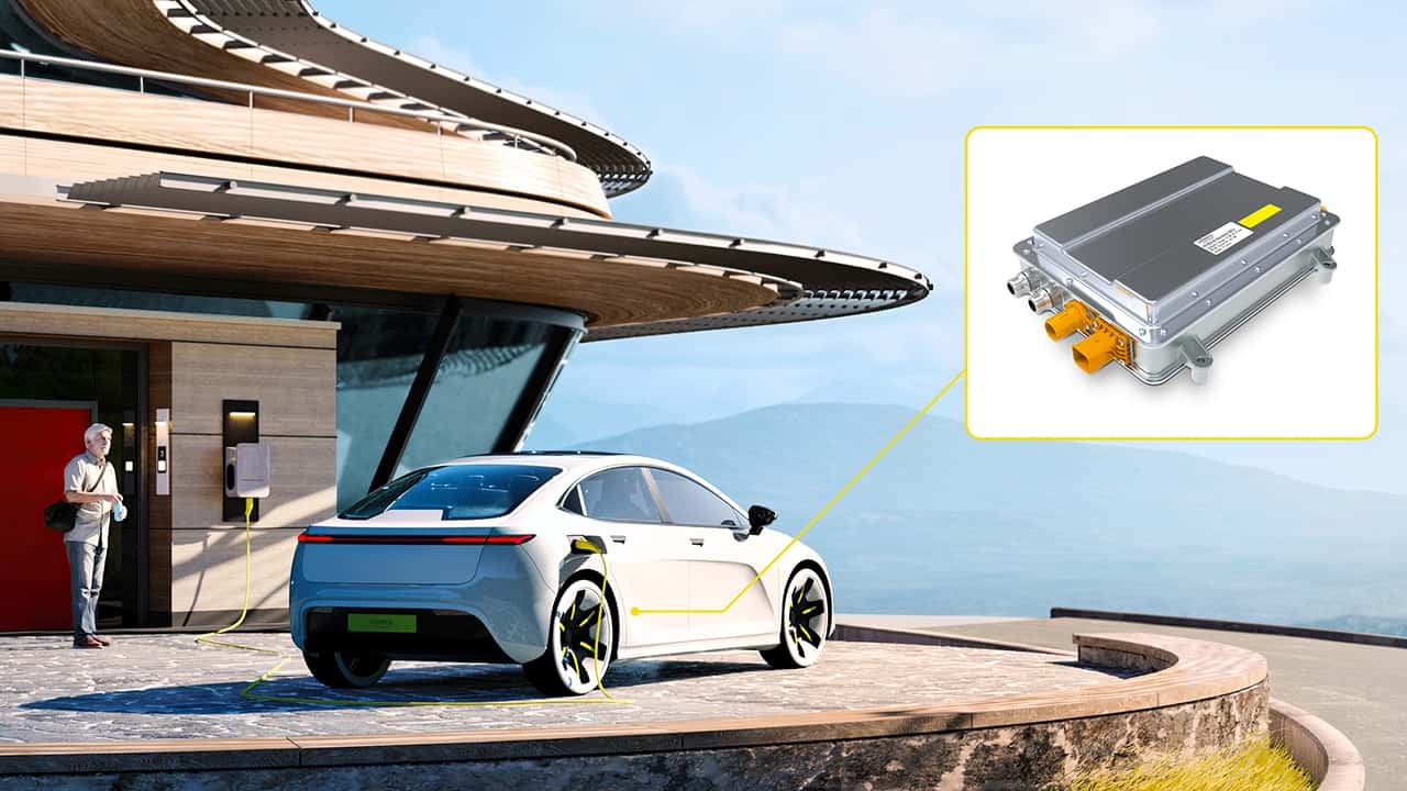Elektroauto mit Hochvolt-Box von Vitesco