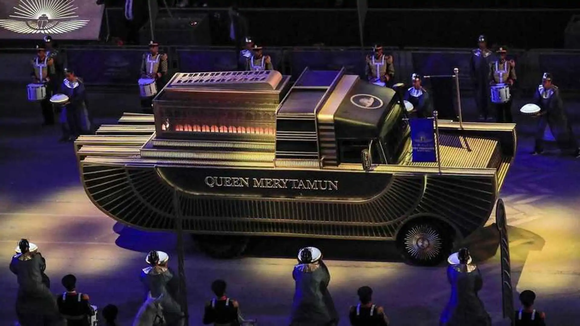 Egyptian Mummy Parade Uses Special Lorries To Transport Pharaohs