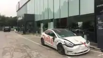 tesla china protest