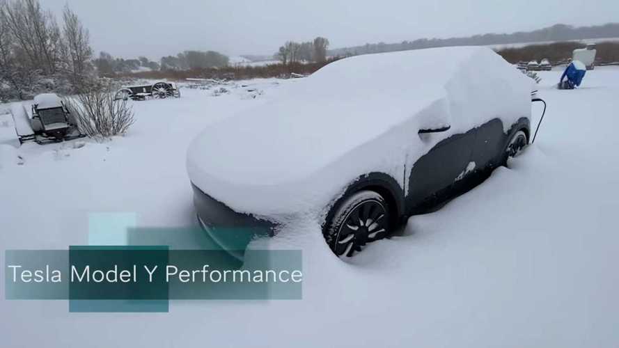 Tesla Model Y With AllSeason Tires Tackles Deep Snow