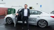 Carlos Ghosn drives Infiniti Q50 autonomous prototype