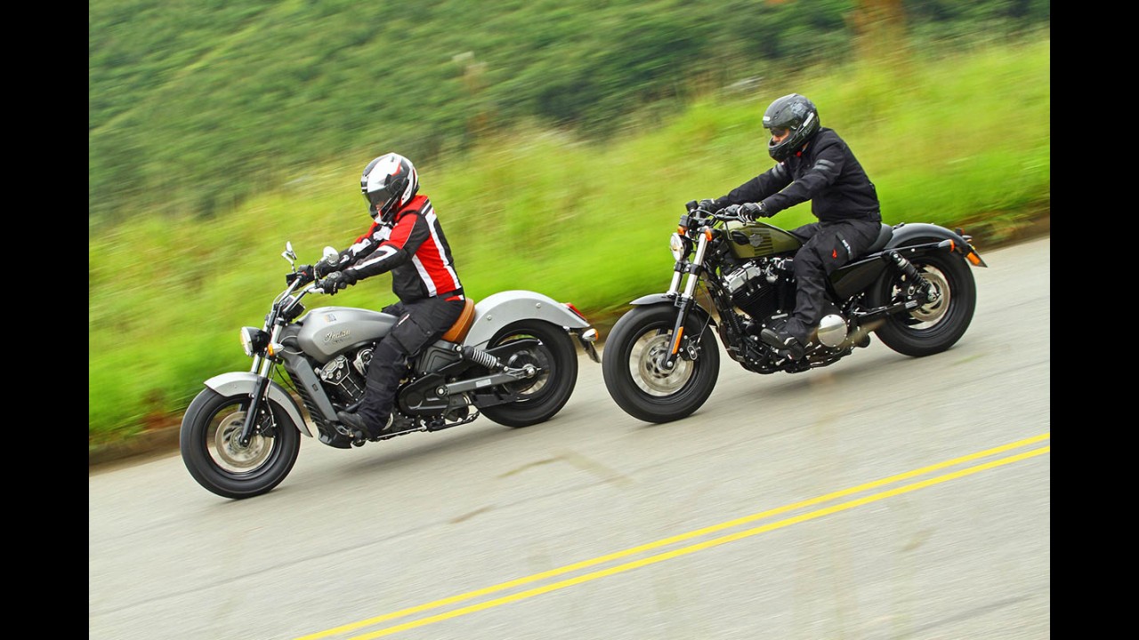 Duelo ianque: a esportividade da Indian Scout ou a tradição da Harley Forty-Eigth?