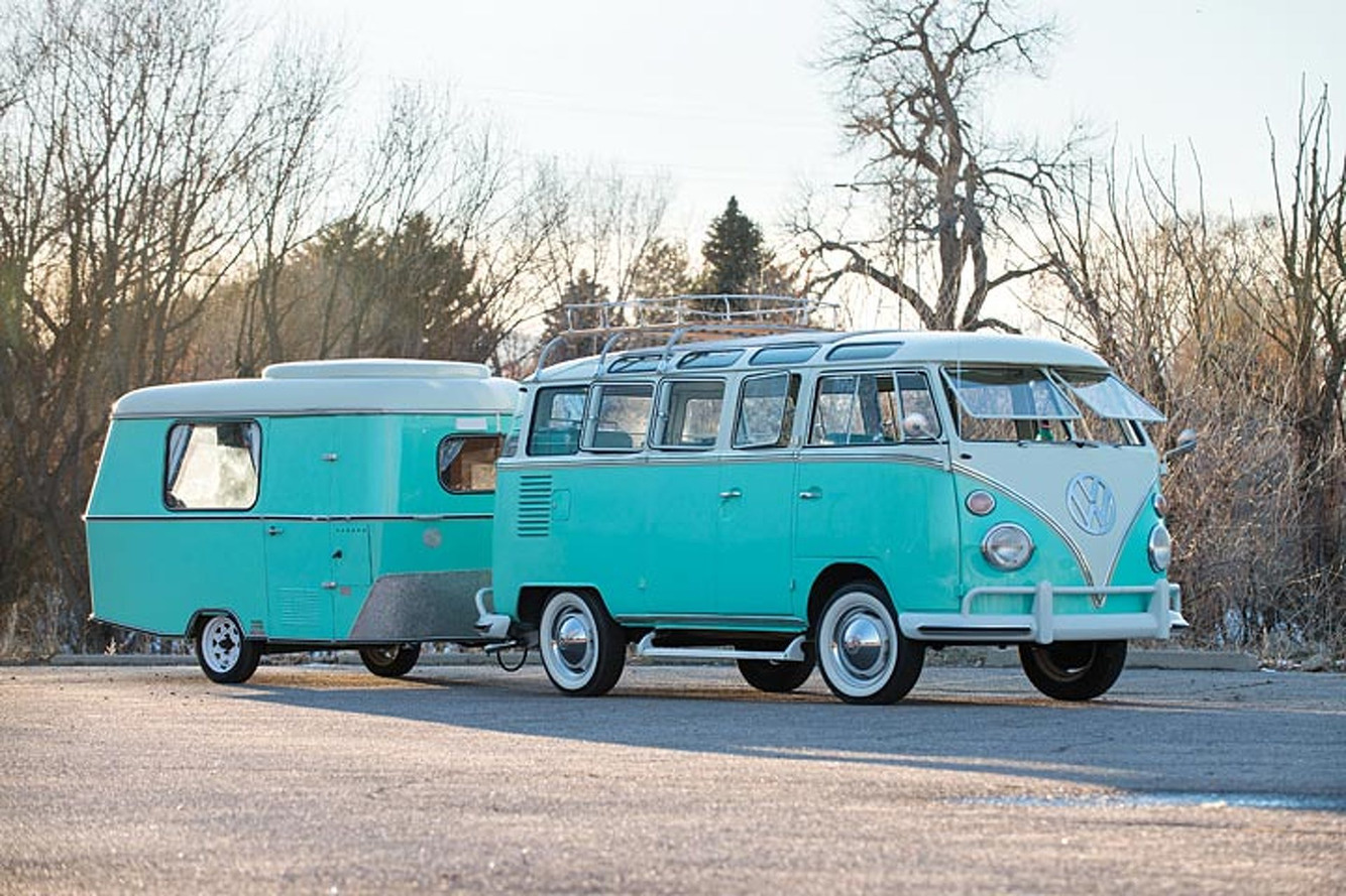 This Volkswagen Bus and Camper Combo are Vintage VW Royalty