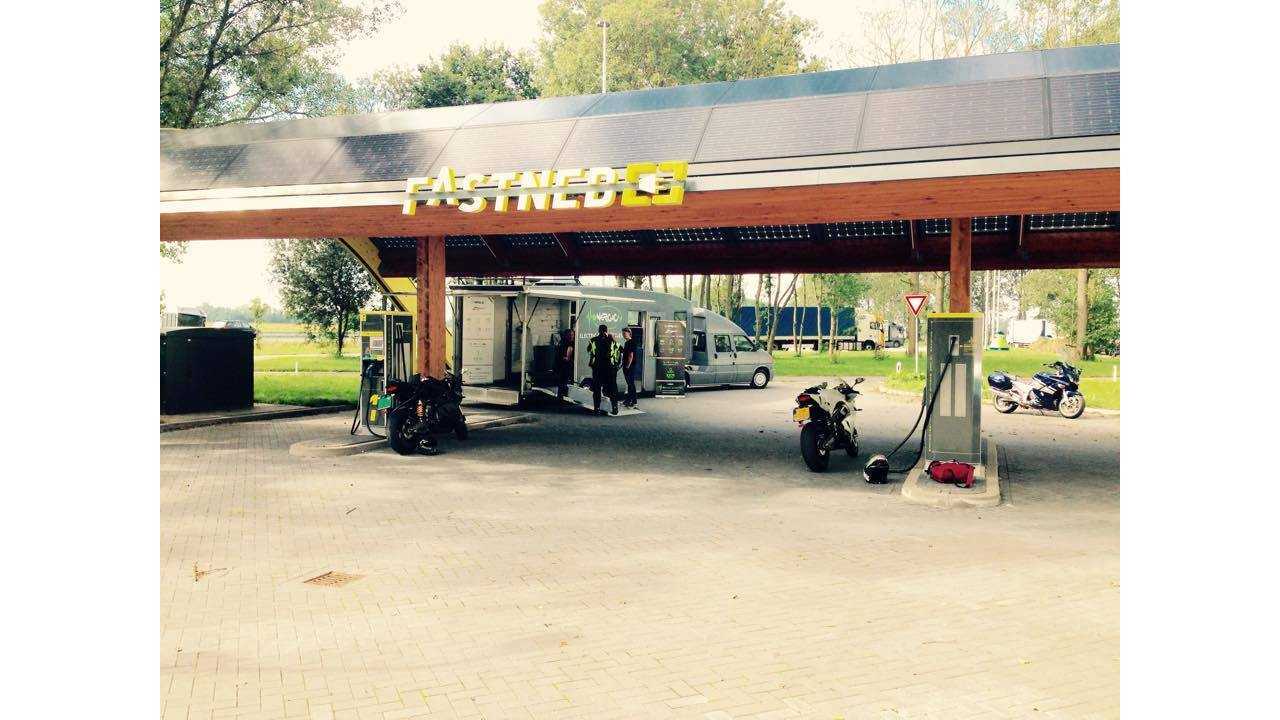 Energica EGO at FastNed Charging Station