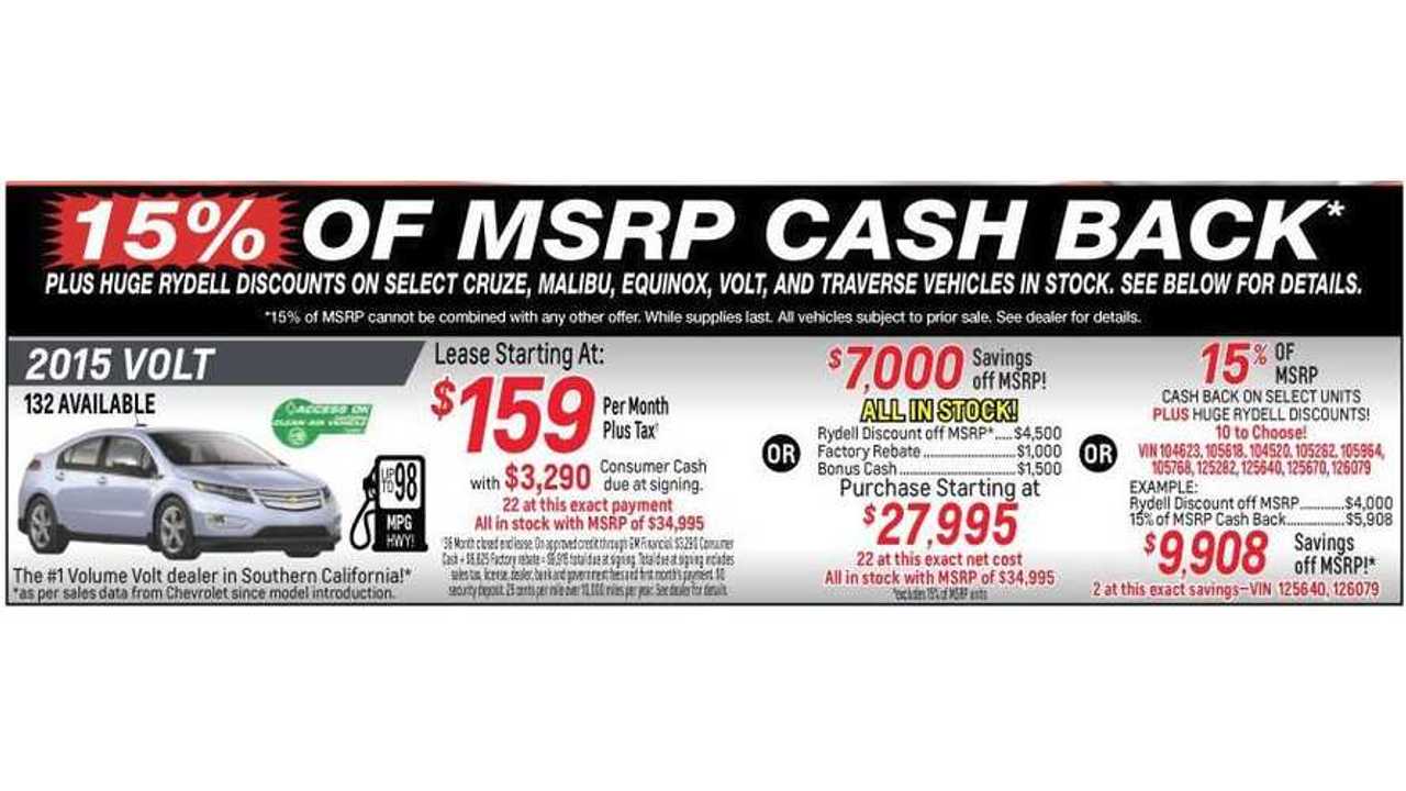 2015 Chevrolet Volt Lease Deal