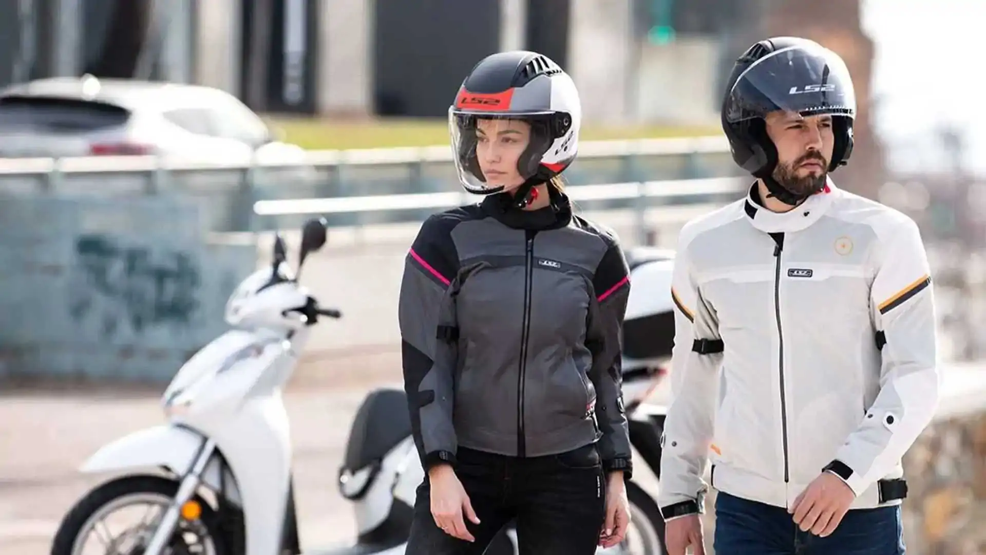 jacket with ls2 helmet Helmets Dragon Carbon Full Face Motorcycle W/ SunShield (Gloss Enthum Silver resistant front zip piping for tank protection Waist adjustment Cuff adjustment Arm snap adjustment Large mesh panels for excellent airflow CE Class A garment(EN 17092 LS2 Riva Mesh Jacket Launches