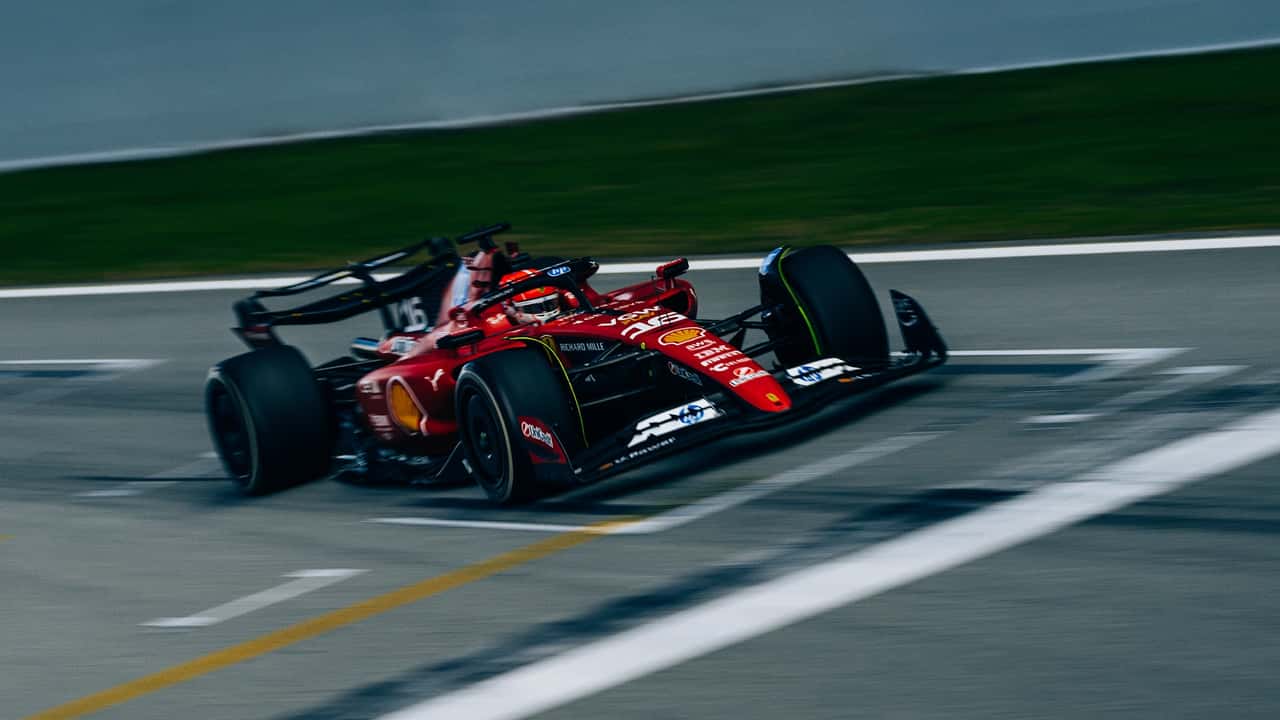 Charles Leclerc at Ferrari test in Barcelona 2025