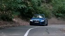 BMW i4 M50 on twisty mountain road