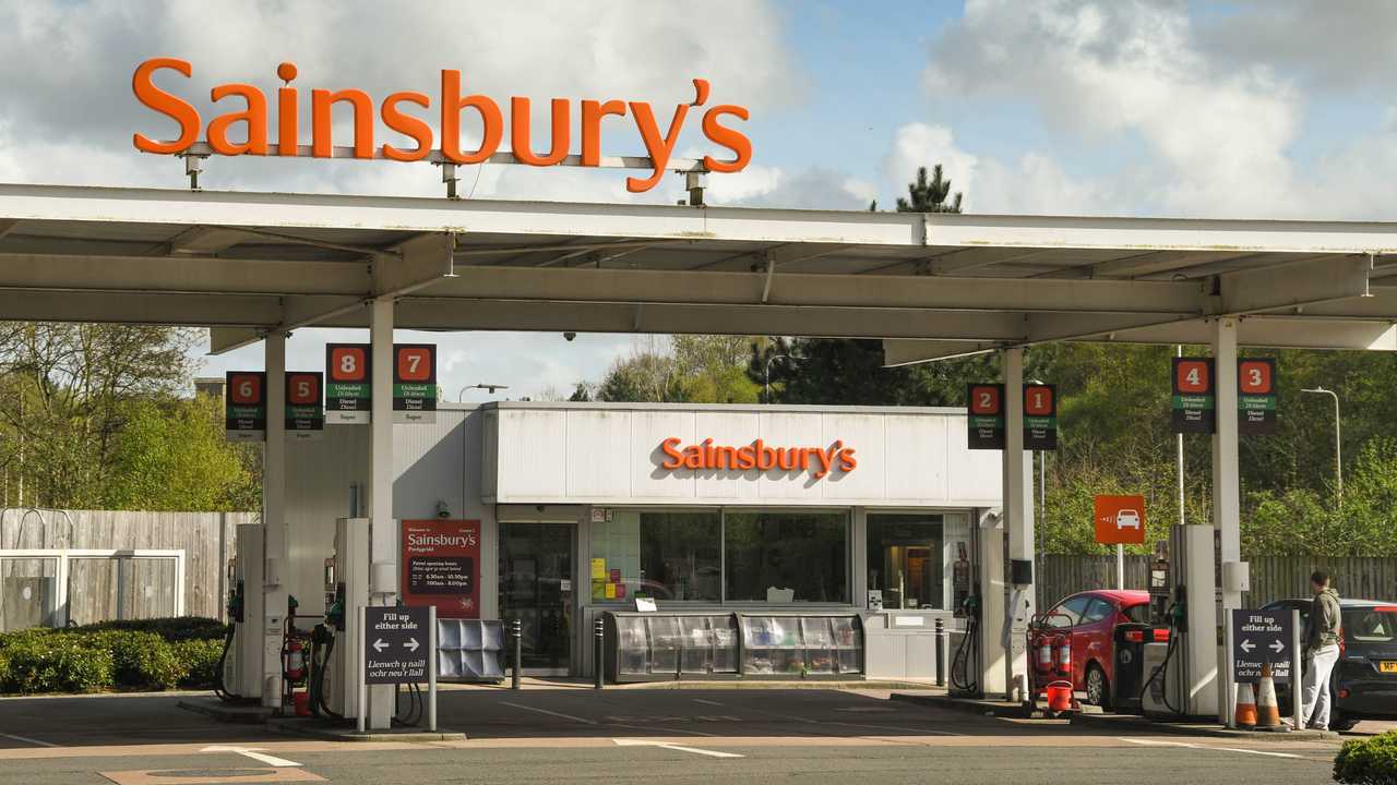 Sainsbury petrol station in Pontypridd Wales
