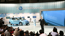 Nissan Land Glider EV concept and Nissan CEO Carlos Ghosn live in Tokyo