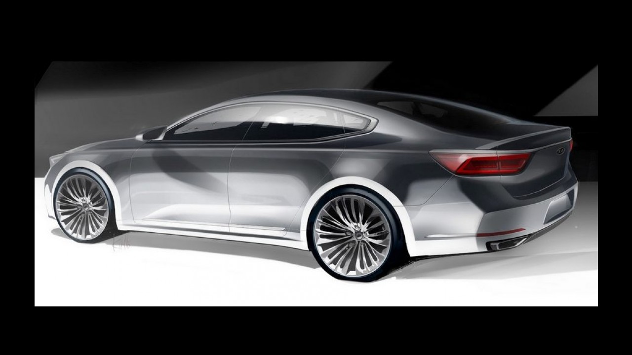 Kia divulga primeiros sketches do novo Cadenza 2017