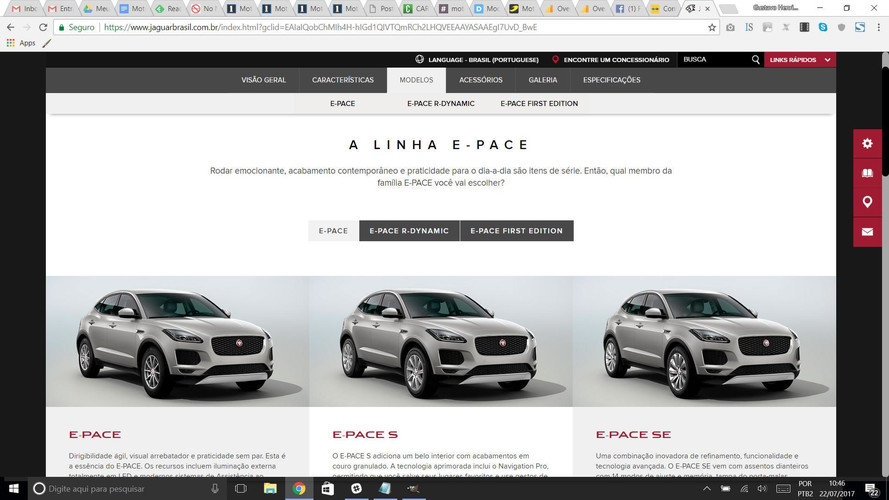 Jaguar E-Pace já tem site no Brasil