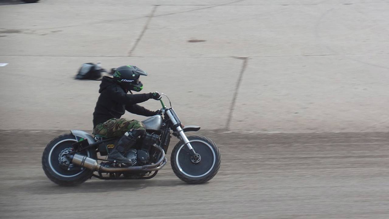 This bike looked so cool. The rider seemed desperate to keep pace with Guy Martin.