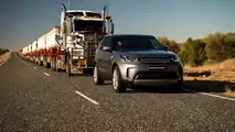 2018 Land Rover Discovery tows 110-ton road train