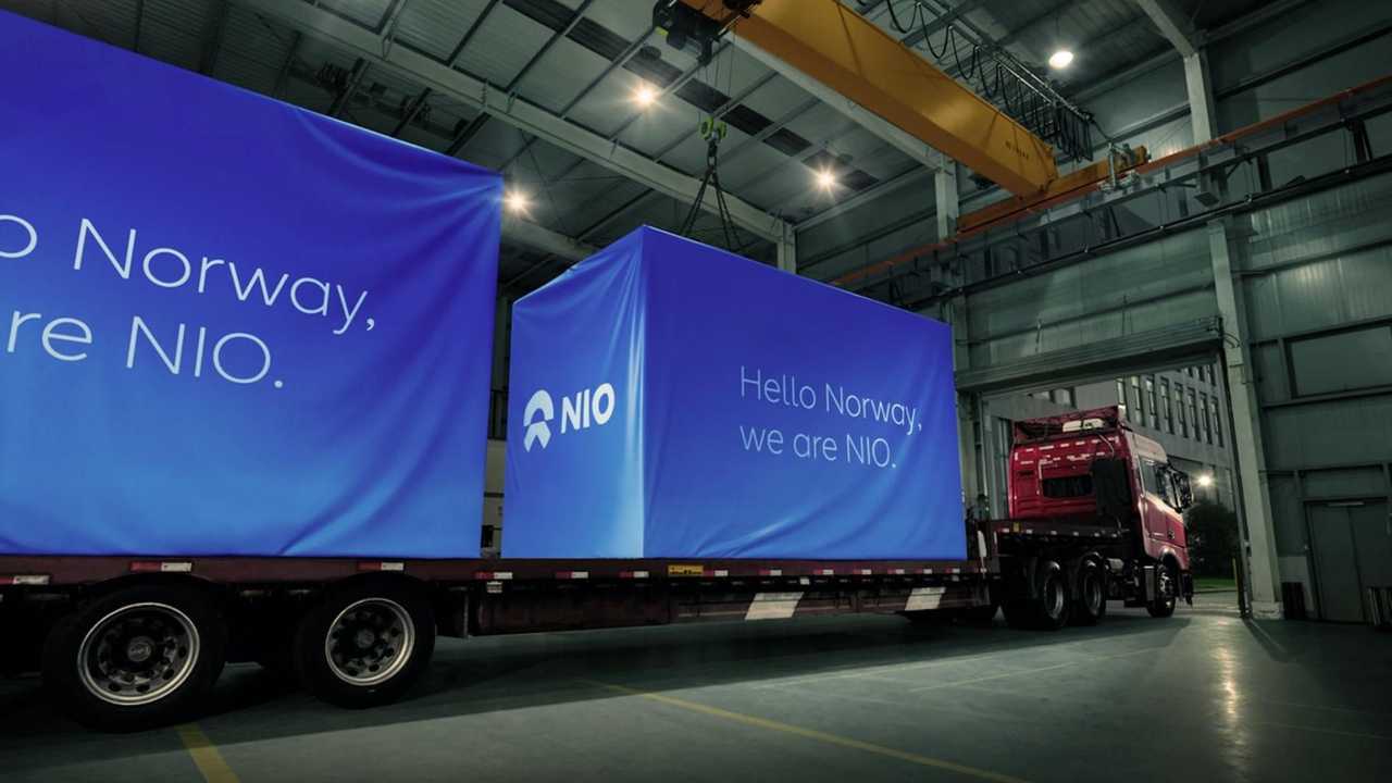 NIO Power Swap and charging equipment shipment to Europe