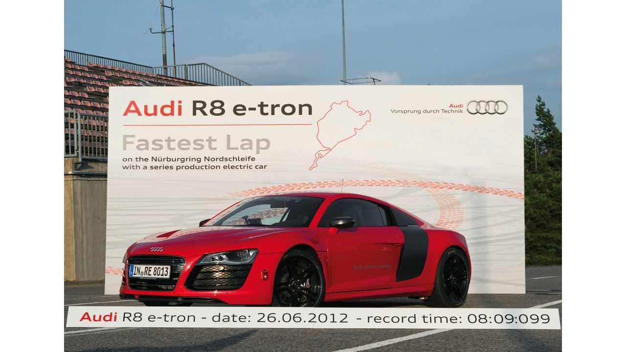 For a Very Short Time, the Audi R8 E-tron Held the Fastest Lap Title For EVs at the Nurburgring