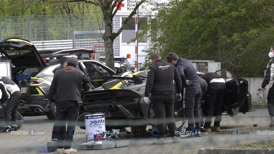 Huracan STO attempting Nurburgring record using 'special petrol'