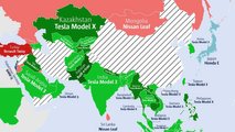 EV più ricercato nella mappa del mondo Asia