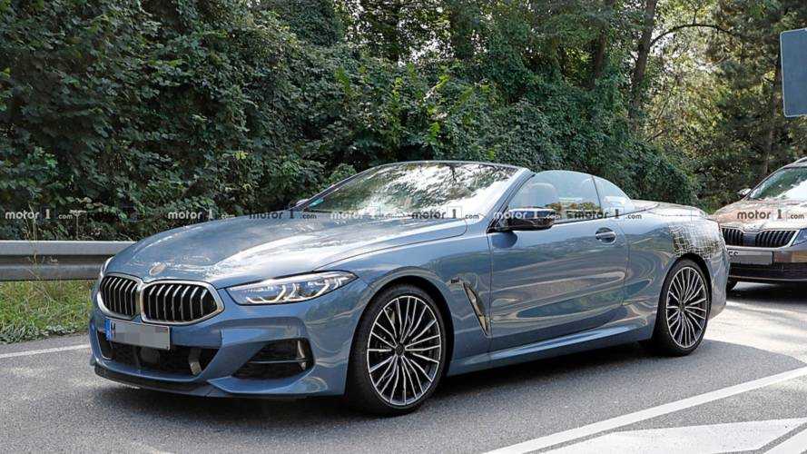 BMW 8 Serisi Convertible kamuflajsız casus fotoğraf