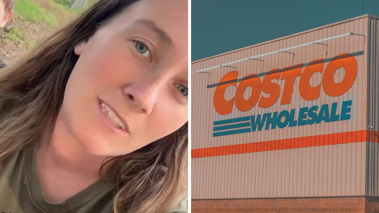 Woman goes to fill her gas tank up at Costco