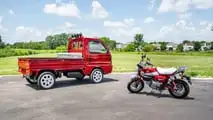 Honda Acty de 1995 con Honda Monkey de 2021