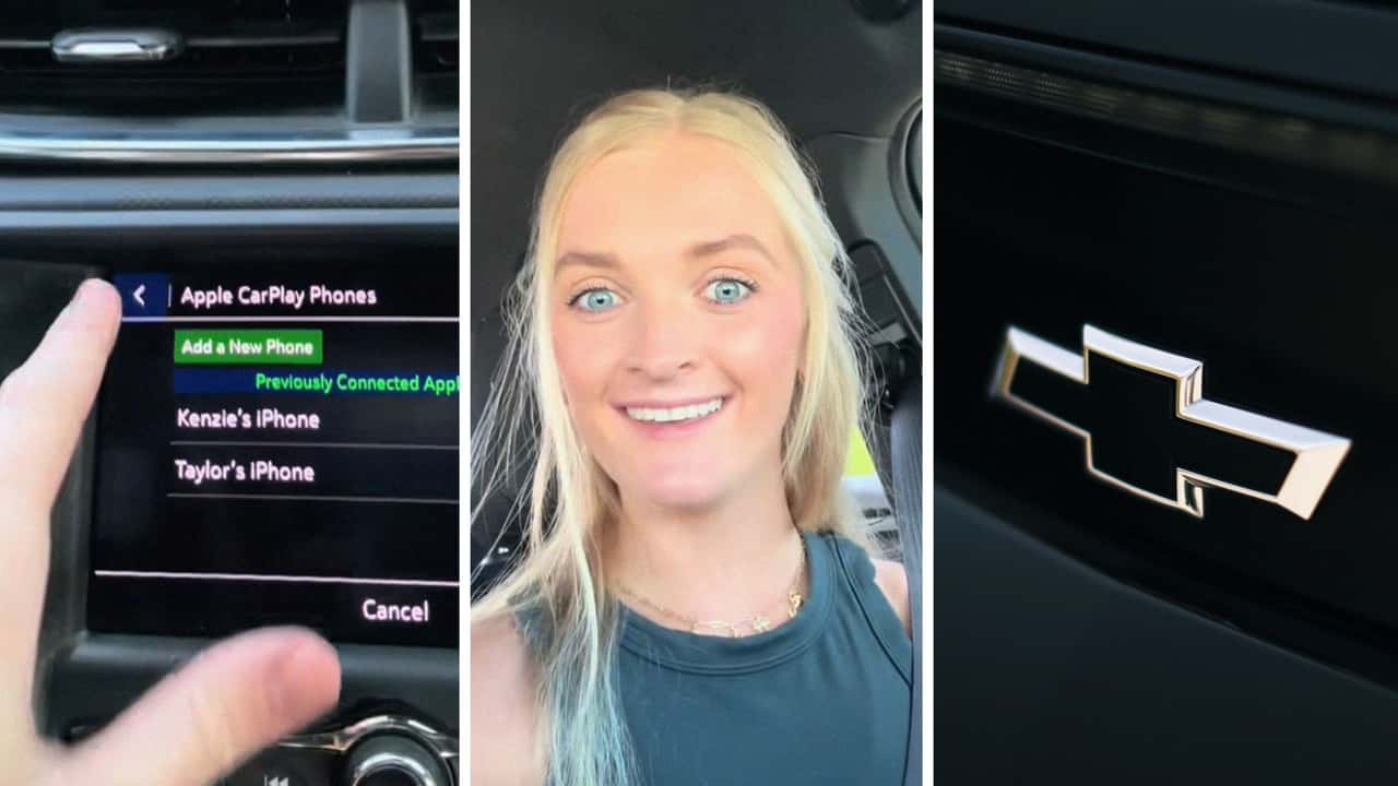 Woman drives a new Chevrolet Blazer. Then her iPhone updates. Then her Apple CarPlay stops working