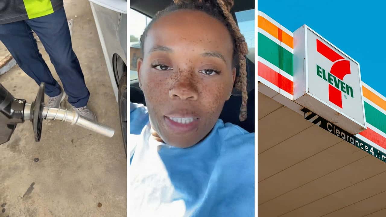 Woman Goes To 7-Eleven To Fill Up. 