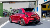 The Giannini Spettacolo Abarth 500 at the Vallelunga circuit