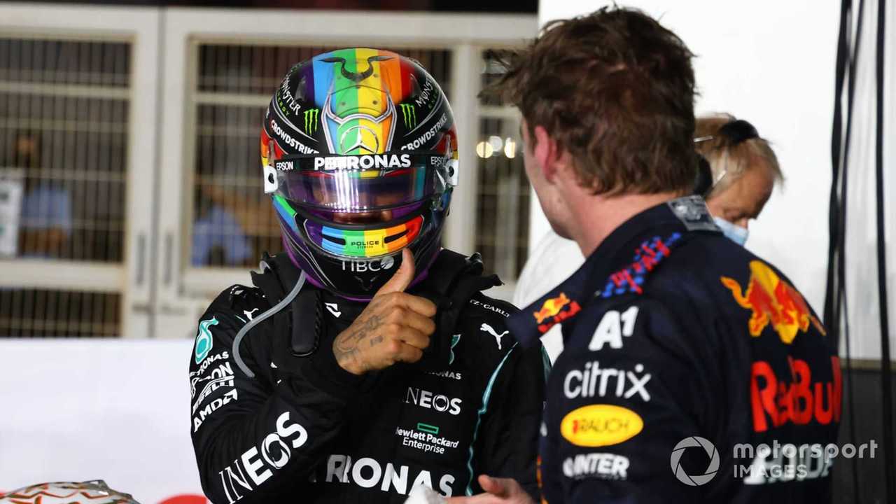 Lewis Hamilton and Max Verstappen at Qatar GP 2021