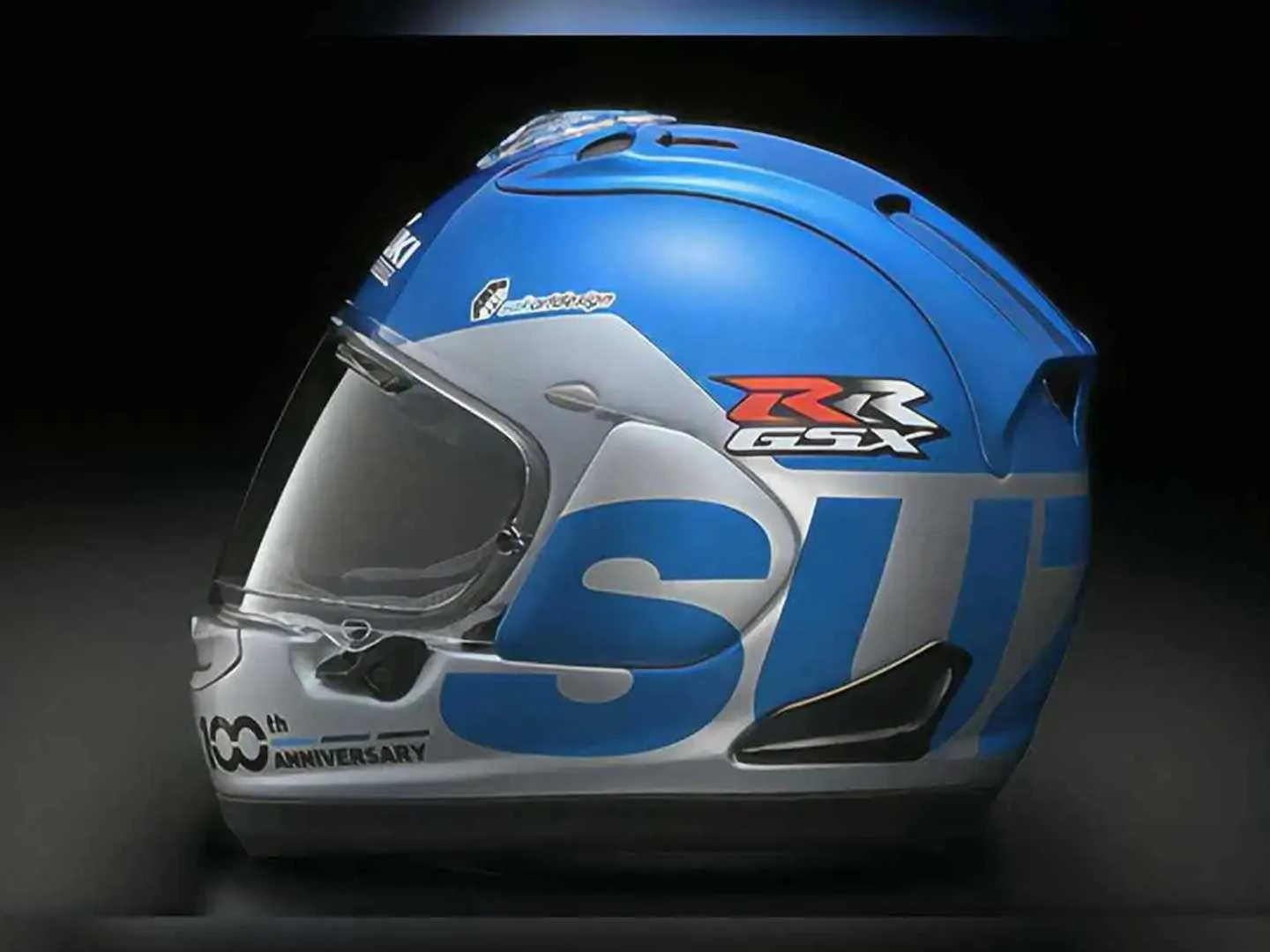 blue suzuki motorcycle helmets Suzuki To Release Special Limited-Edition 100th Anniversary Helmets