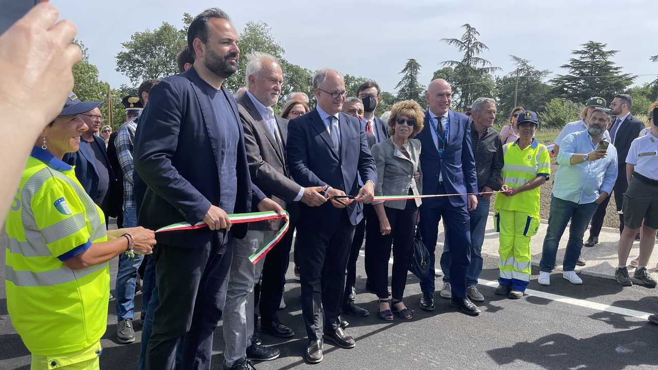 L'inaugurazione dello svincolo di Aranova sulla SS1 Aurelia