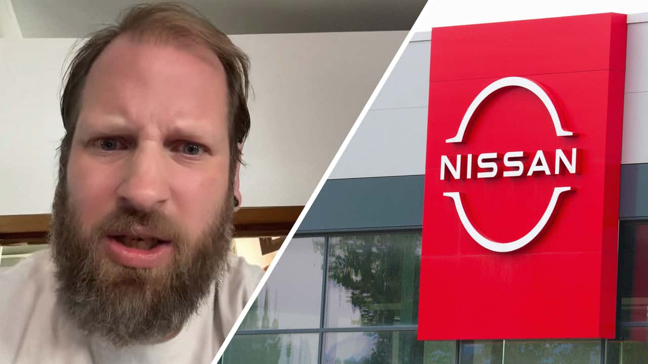 Man opens his mail. Then he gets a letter from Nissan dealership asking to borrow his truck for 2 weeks