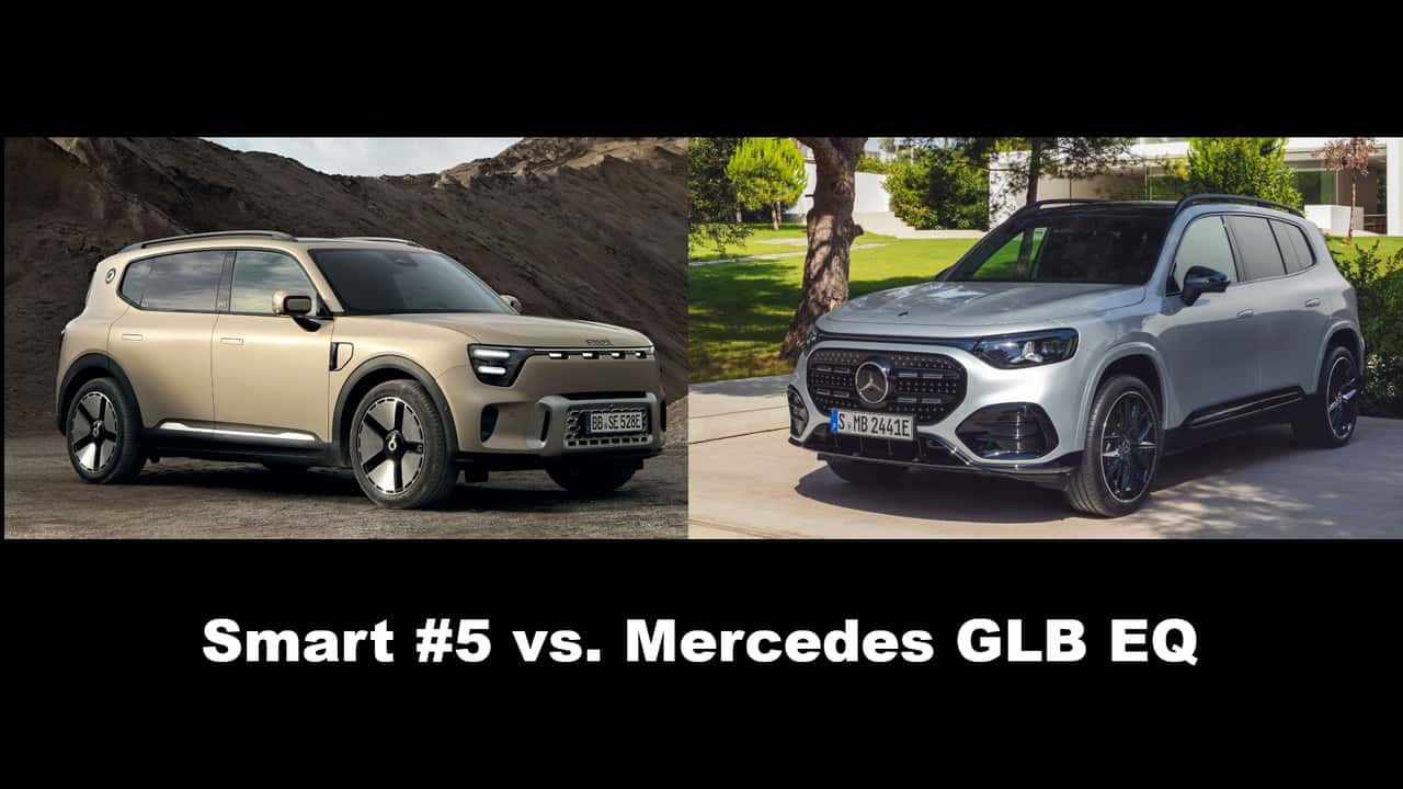 Collage: Smart #5 und Mercedes GLB EQ