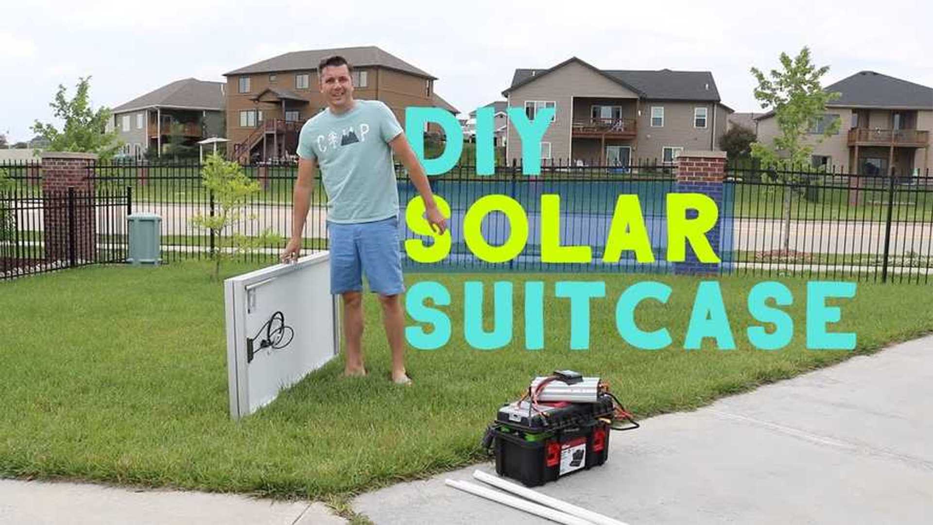 Check Out This Homemade Solar Suitcase For Camping With The Tesla Model X