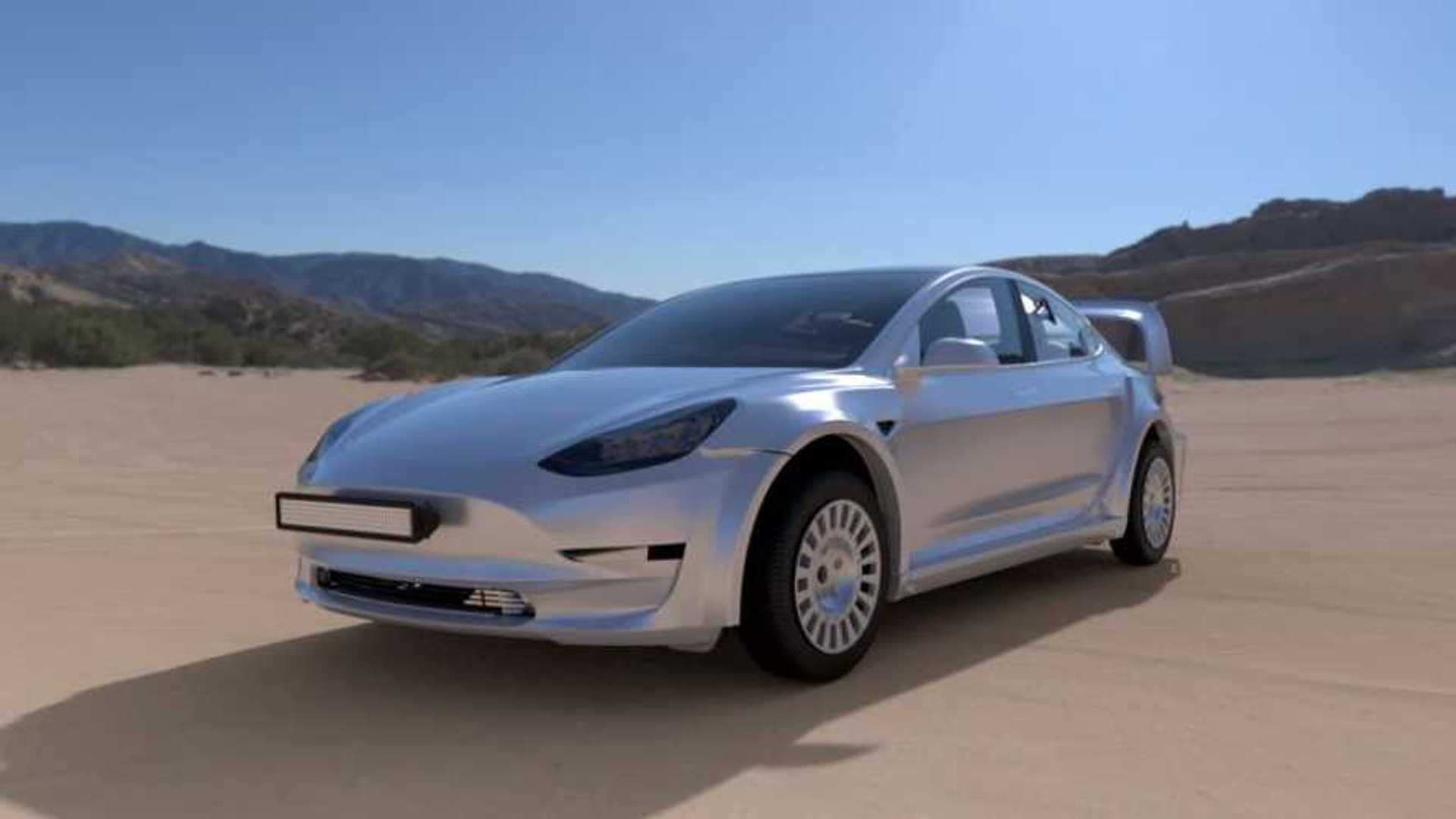 Tesla Model 3 Revealed In Rendered Rally Car Form