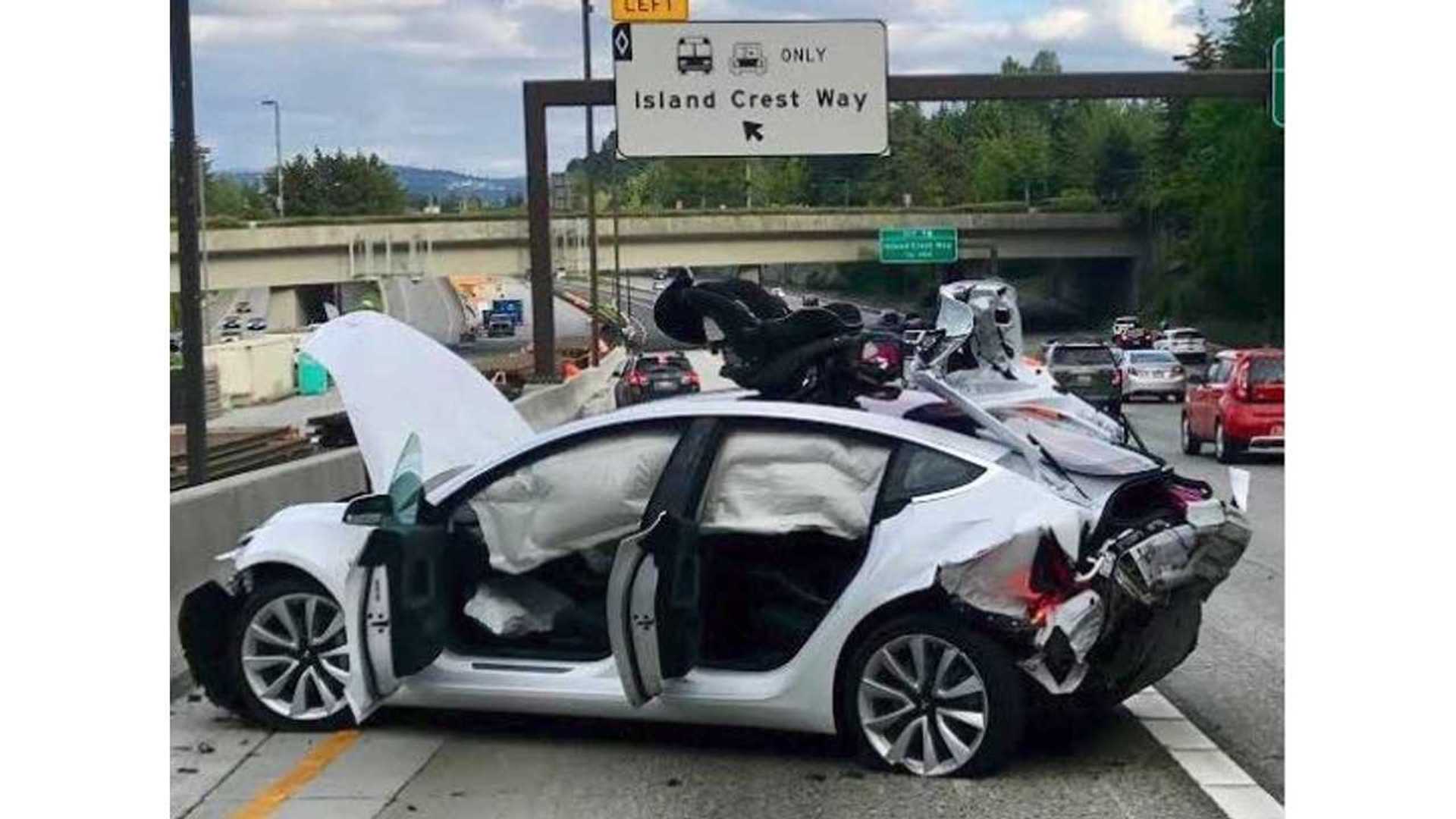 Tesla Model 3 Rear Ended By Street Racing Camaro Driver