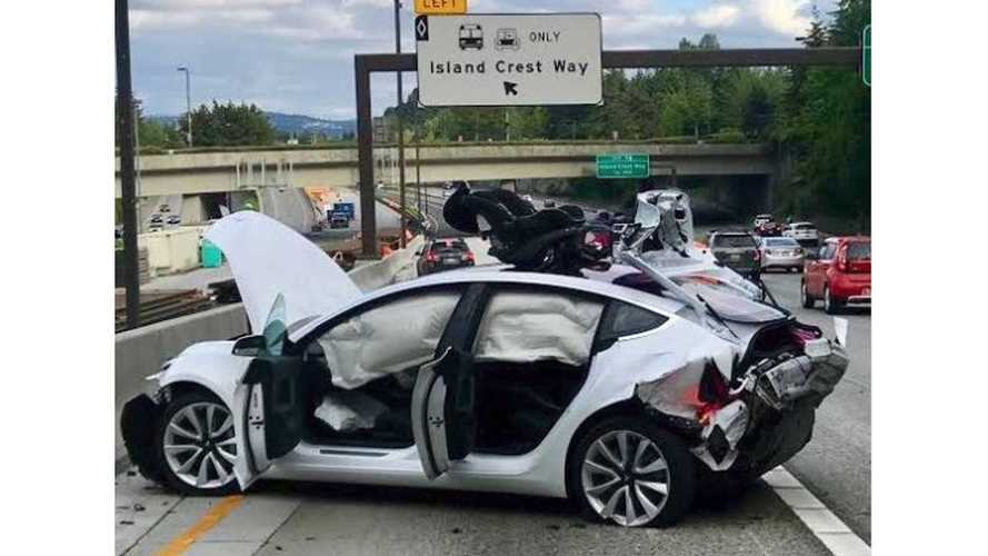 Tesla Model 3 Rear Ended By Street Racing Camaro Driver