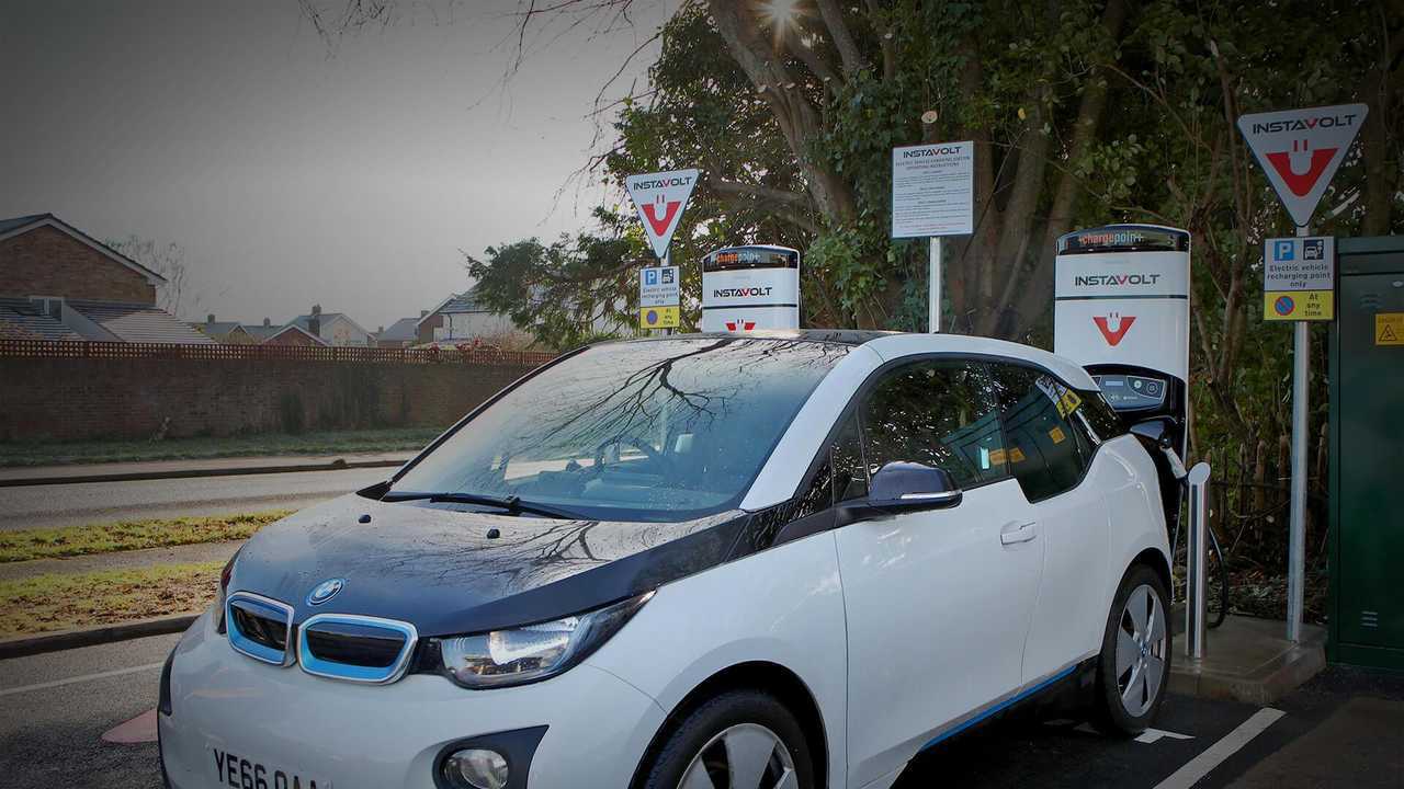 BMW i3 at InstaVolt fast charging station in UK