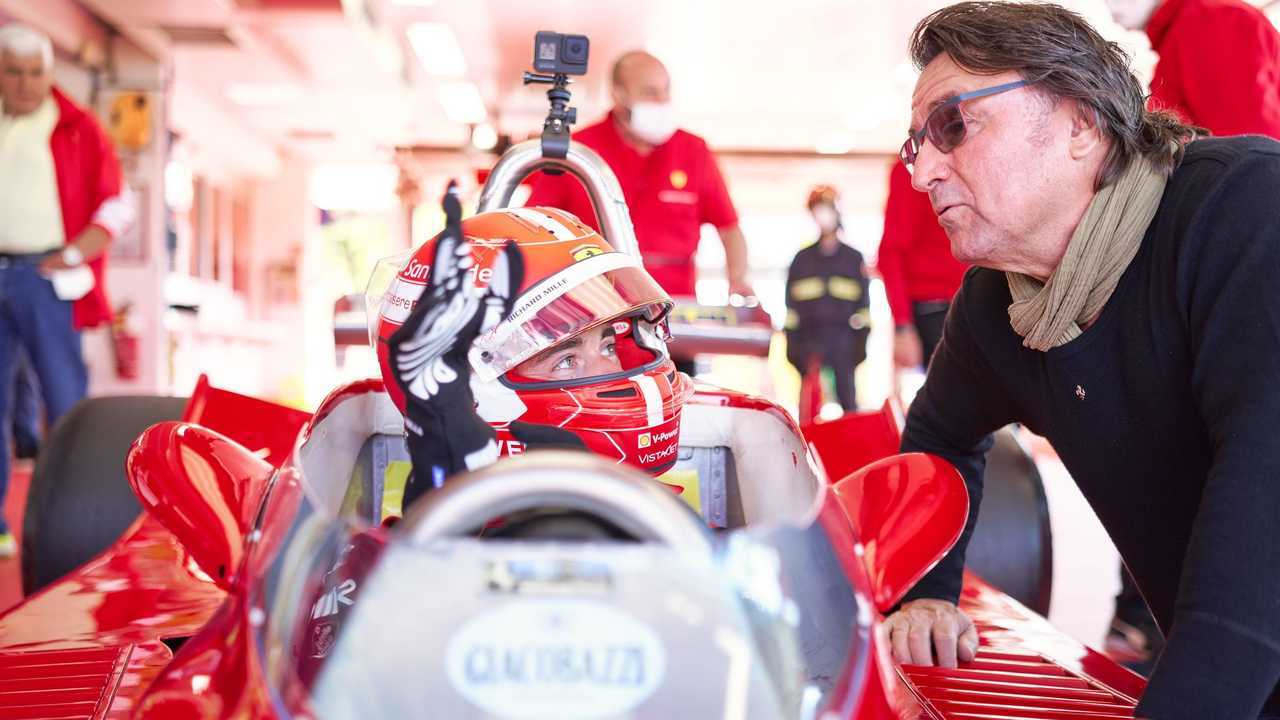 Charles Leclerc, Ferrari 312T of Gilles Villeneuve at Fiorano Circuit 2022